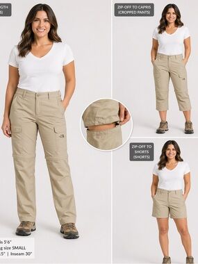 Waist 15 inches 11 inches rise. Inseam 30 inches. North face hiking pants.